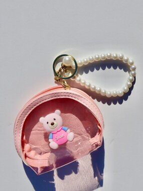 NWOT Pink Bear Coin Purse Keychain